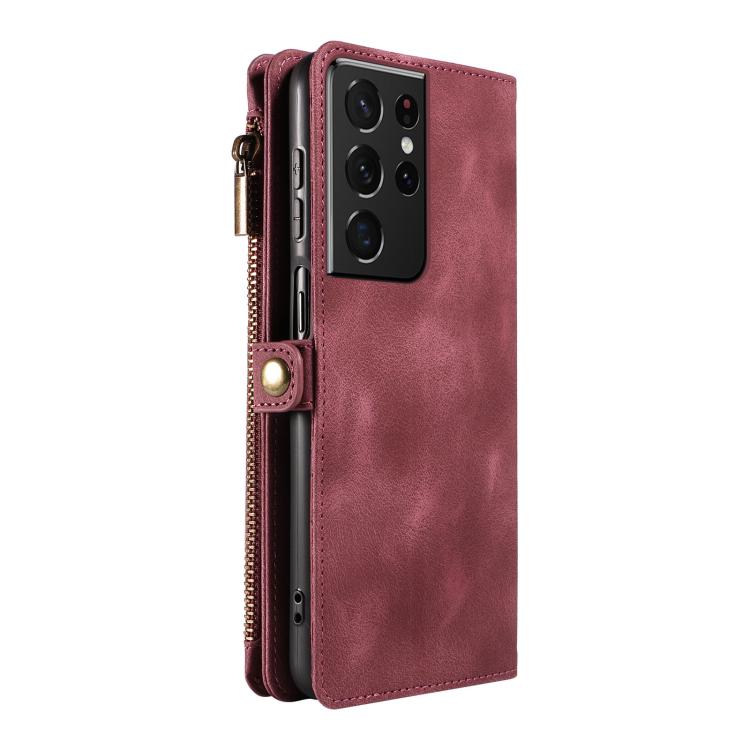 For Samsung Galaxy S21 Ultra 5G Fantasy Multifunctional Zipper Wallet Leather Phone Case
