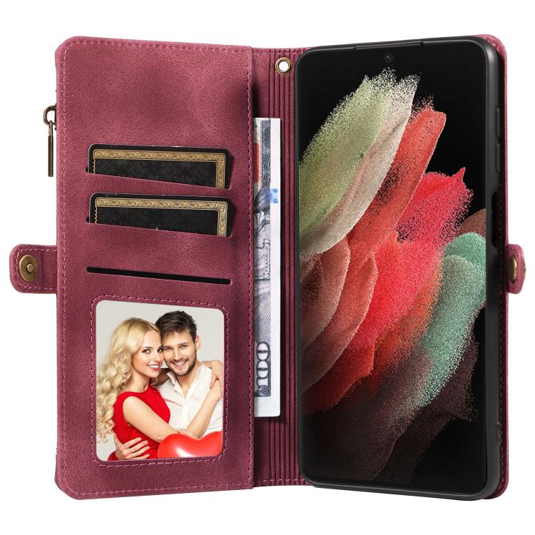 For Samsung Galaxy S21 Ultra 5G Fantasy Multifunctional Zipper Wallet Leather Phone Case
