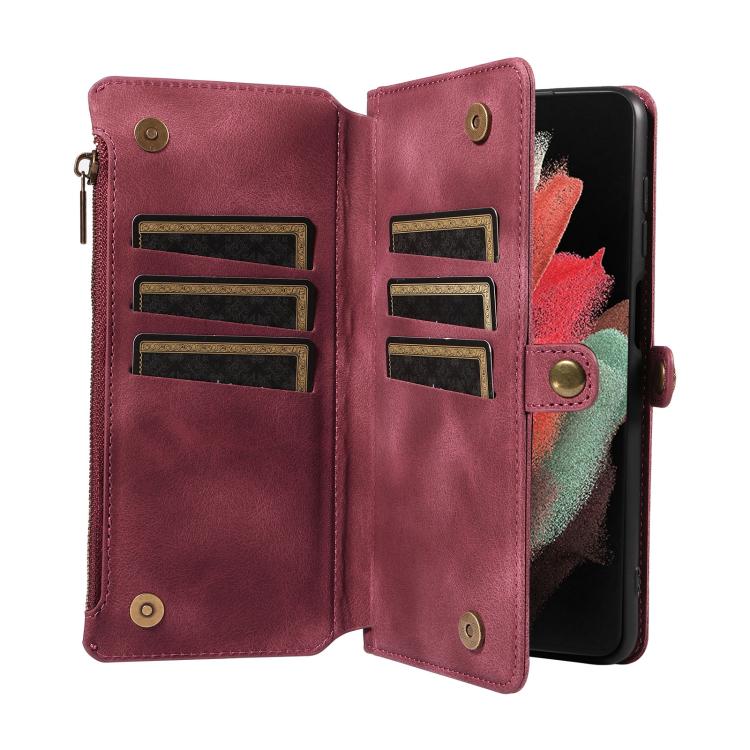 For Samsung Galaxy S21 Ultra 5G Fantasy Multifunctional Zipper Wallet Leather Phone Case