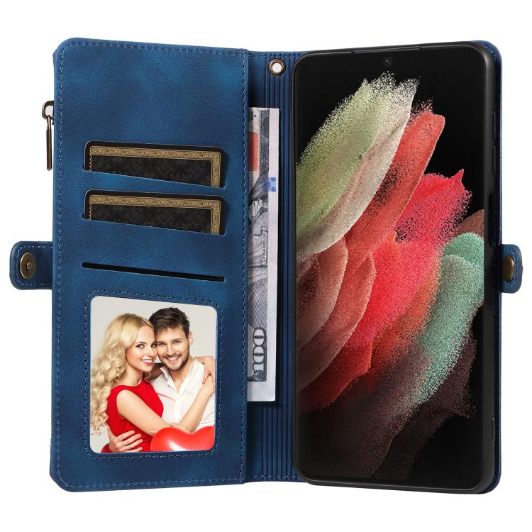 For Samsung Galaxy S21 Ultra 5G Fantasy Multifunctional Zipper Wallet Leather Phone Case