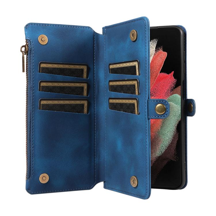For Samsung Galaxy S21 Ultra 5G Fantasy Multifunctional Zipper Wallet Leather Phone Case