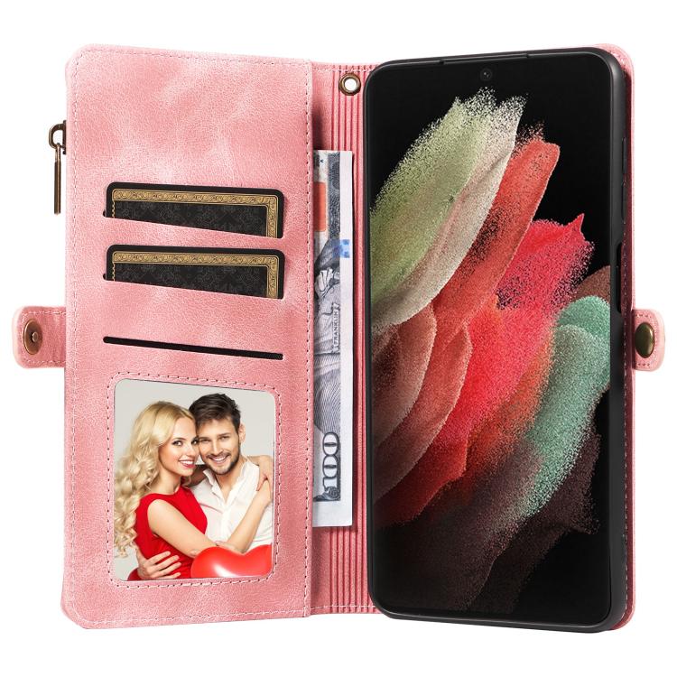 For Samsung Galaxy S21 Ultra 5G Fantasy Multifunctional Zipper Wallet Leather Phone Case