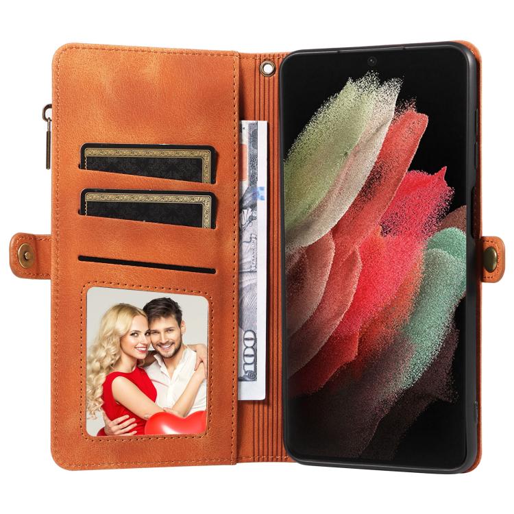 For Samsung Galaxy S21 Ultra 5G Fantasy Multifunctional Zipper Wallet Leather Phone Case