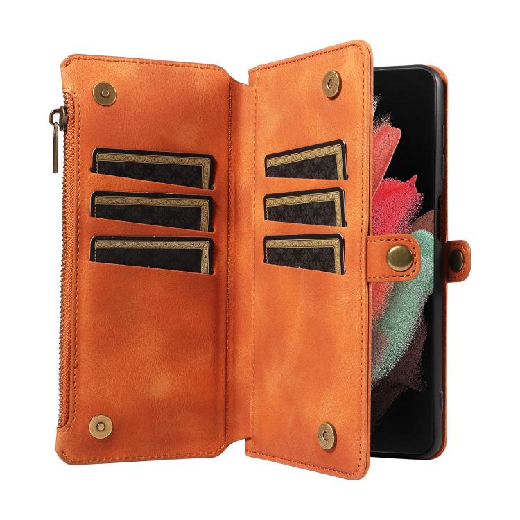 For Samsung Galaxy S21 Ultra 5G Fantasy Multifunctional Zipper Wallet Leather Phone Case