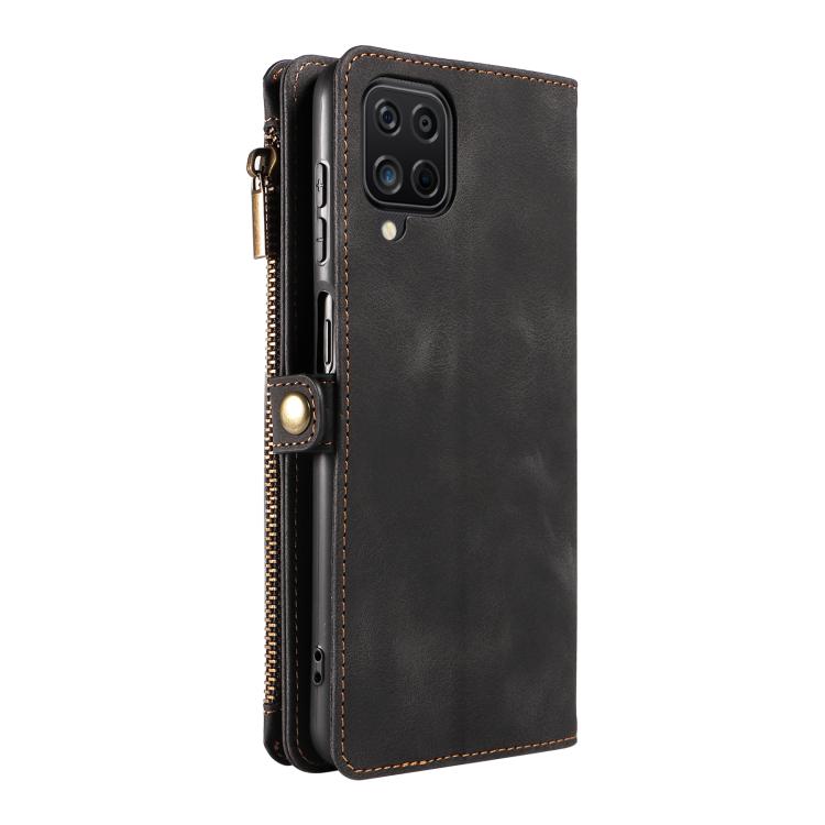 For Samsung Galaxy A12 Fantasy Multifunctional Zipper Wallet Leather Phone Case