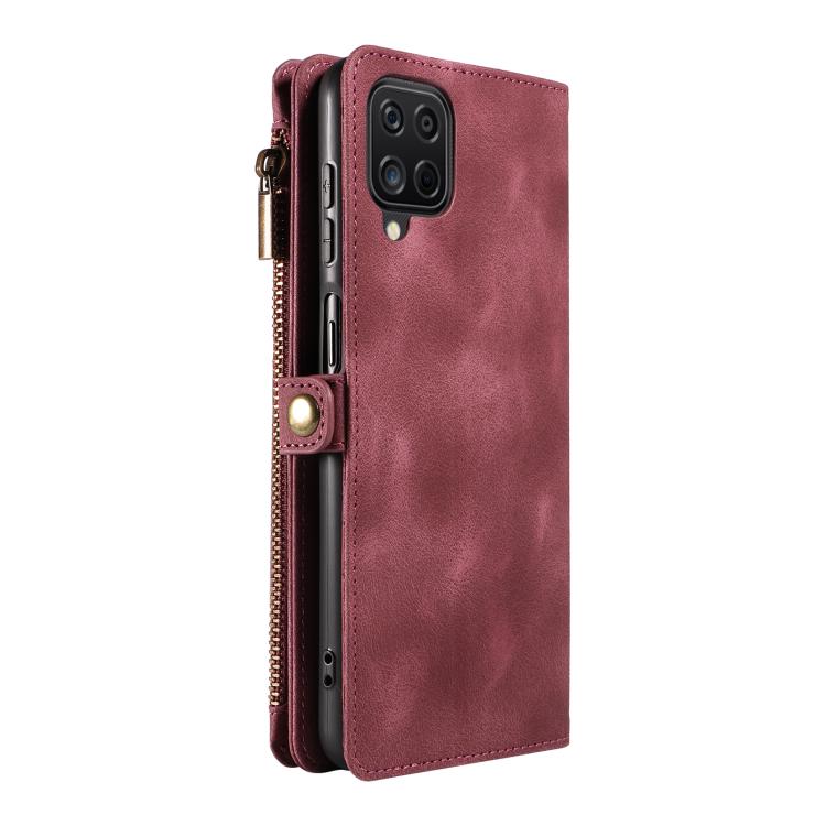 For Samsung Galaxy A12 Fantasy Multifunctional Zipper Wallet Leather Phone Case
