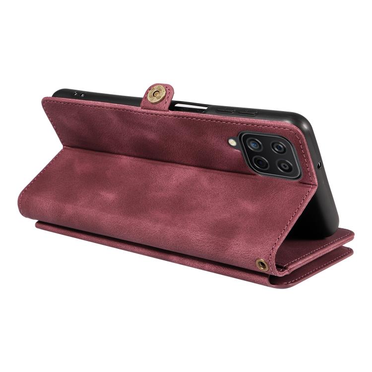 For Samsung Galaxy A12 Fantasy Multifunctional Zipper Wallet Leather Phone Case