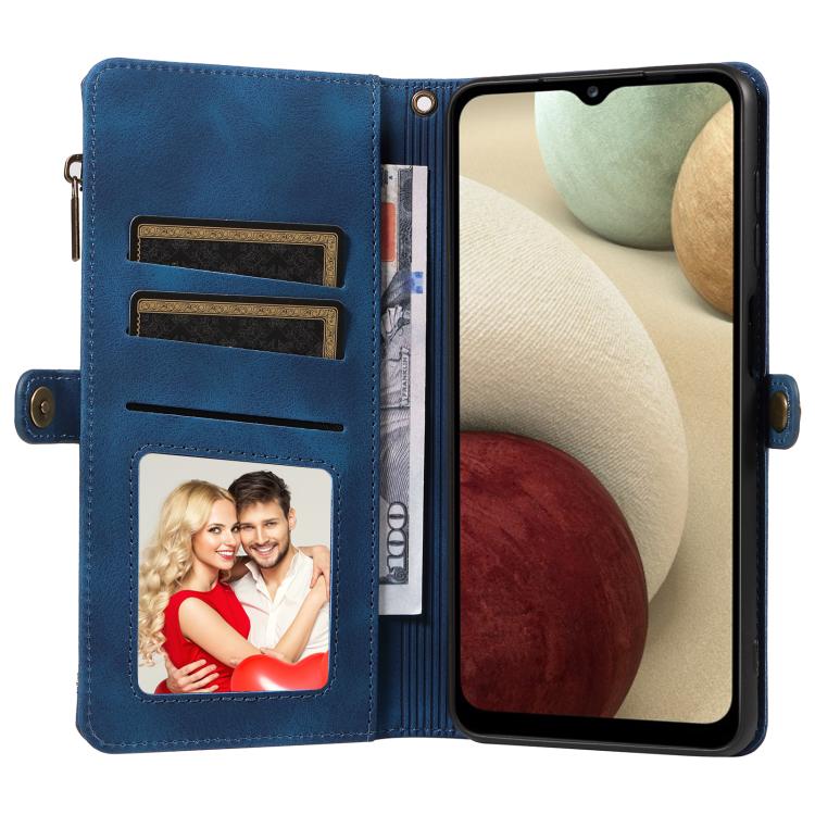For Samsung Galaxy A12 Fantasy Multifunctional Zipper Wallet Leather Phone Case
