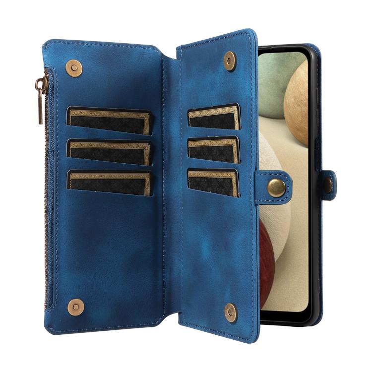 For Samsung Galaxy A12 Fantasy Multifunctional Zipper Wallet Leather Phone Case