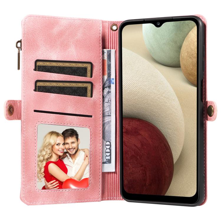For Samsung Galaxy A12 Fantasy Multifunctional Zipper Wallet Leather Phone Case