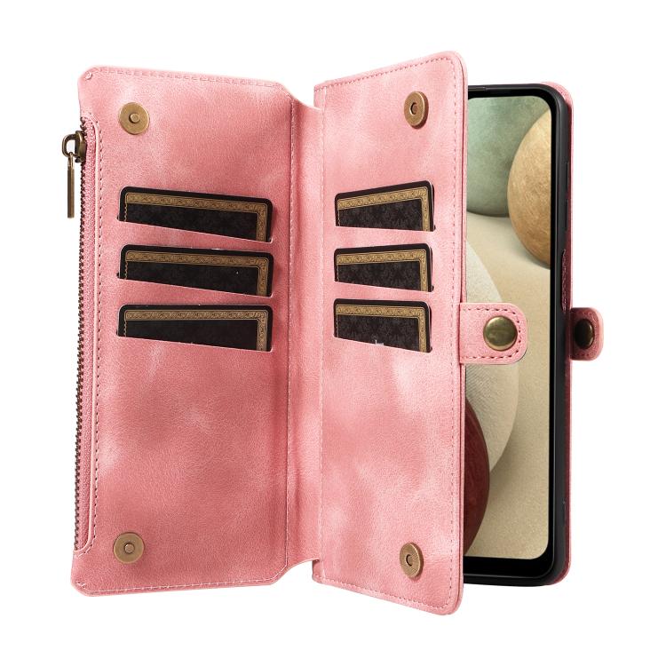 For Samsung Galaxy A12 Fantasy Multifunctional Zipper Wallet Leather Phone Case