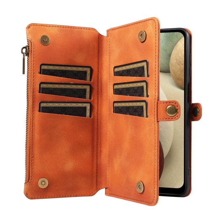 For Samsung Galaxy A12 Fantasy Multifunctional Zipper Wallet Leather Phone Case