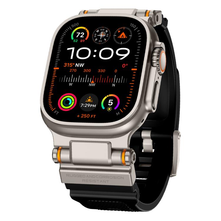 For Apple Watch 46mm / 49mm / 45mm / 44mm Kalebol Outdoor Explorer Metal Connector TPU Watch Band