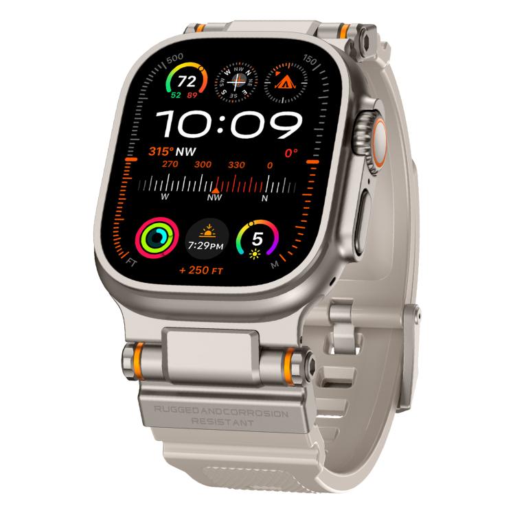 For Apple Watch 46mm / 49mm / 45mm / 44mm Kalebol Outdoor Explorer Metal Connector TPU Watch Band