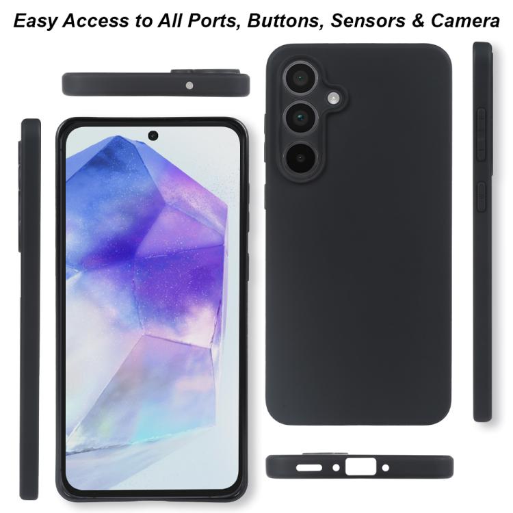 For Samsung Galaxy A55 5G RCS Single-sided Frosted TPU Phone Case - Black