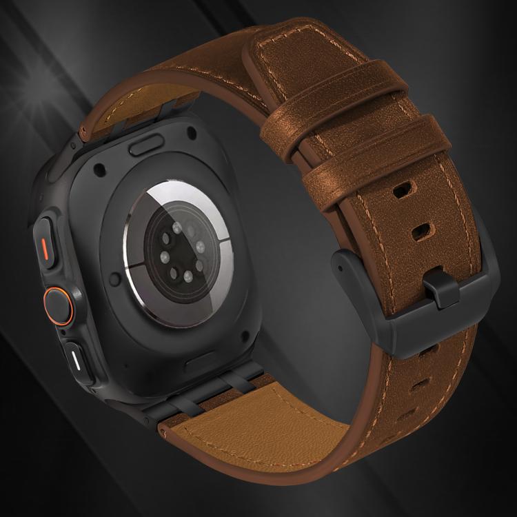 For Samsung Galaxy Watch Ultra 47mm / Ultra 2025 Crazy Horse Leather Watch Band