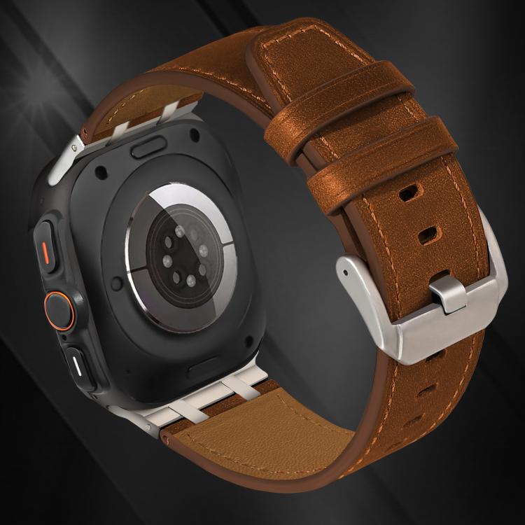 For Samsung Galaxy Watch Ultra 47mm / Ultra 2025 Crazy Horse Leather Watch Band