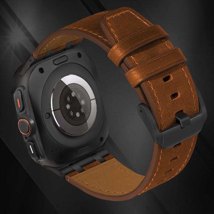 For Samsung Galaxy Watch Ultra 47mm / Ultra 2025 Crazy Horse Leather Watch Band