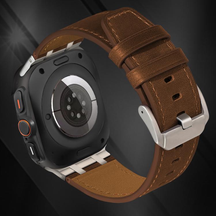 For Samsung Galaxy Watch Ultra 47mm / Ultra 2025 Crazy Horse Leather Watch Band