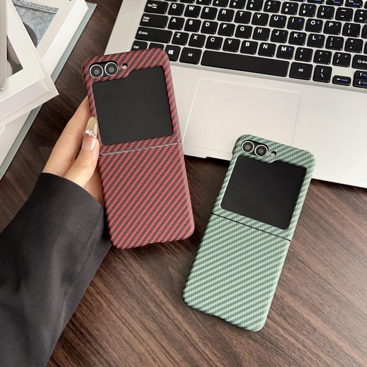 For Samsung Galaxy Z Flip5 Carbon Fiber PC MagSafe Phone Case