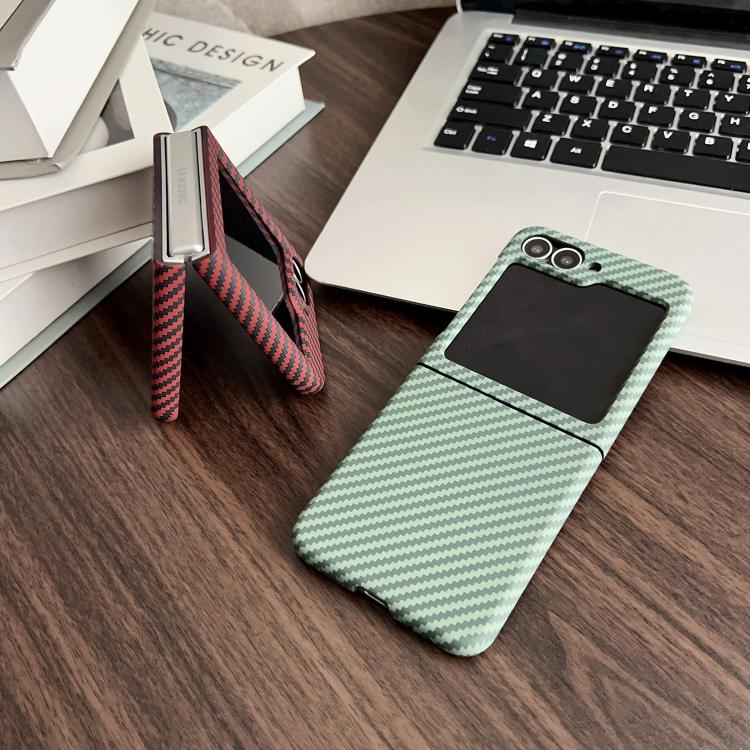 For Samsung Galaxy Z Flip6 / Flip7 FE Carbon Fiber PC MagSafe Phone Case