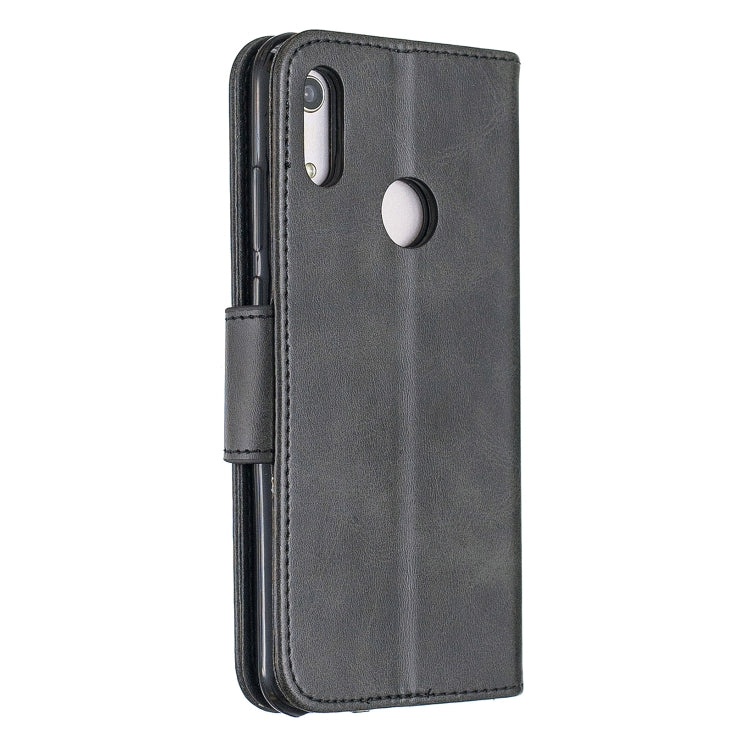 Retro Lambskin Texture Pure Color Horizontal Flip PU Leather Case for for Huawei Y6 2019 & Y6 Pro 2019, with Holder & Card Slots & Wallet & Lanyard