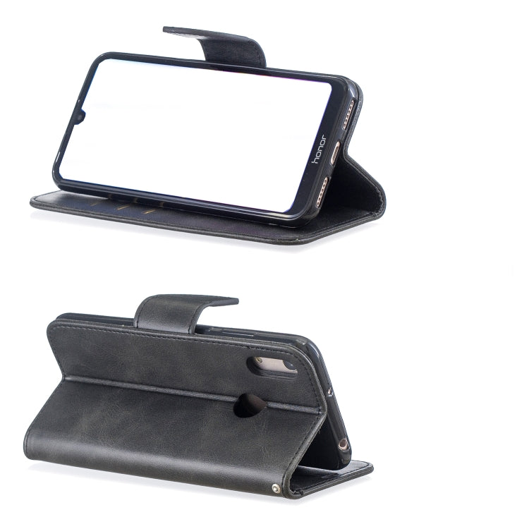 Retro Lambskin Texture Pure Color Horizontal Flip PU Leather Case for for Huawei Y6 2019 & Y6 Pro 2019, with Holder & Card Slots & Wallet & Lanyard