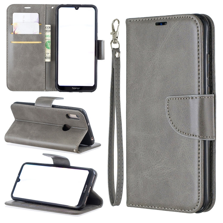 Retro Lambskin Texture Pure Color Horizontal Flip PU Leather Case for for Huawei Y6 2019 & Y6 Pro 2019, with Holder & Card Slots & Wallet & Lanyard