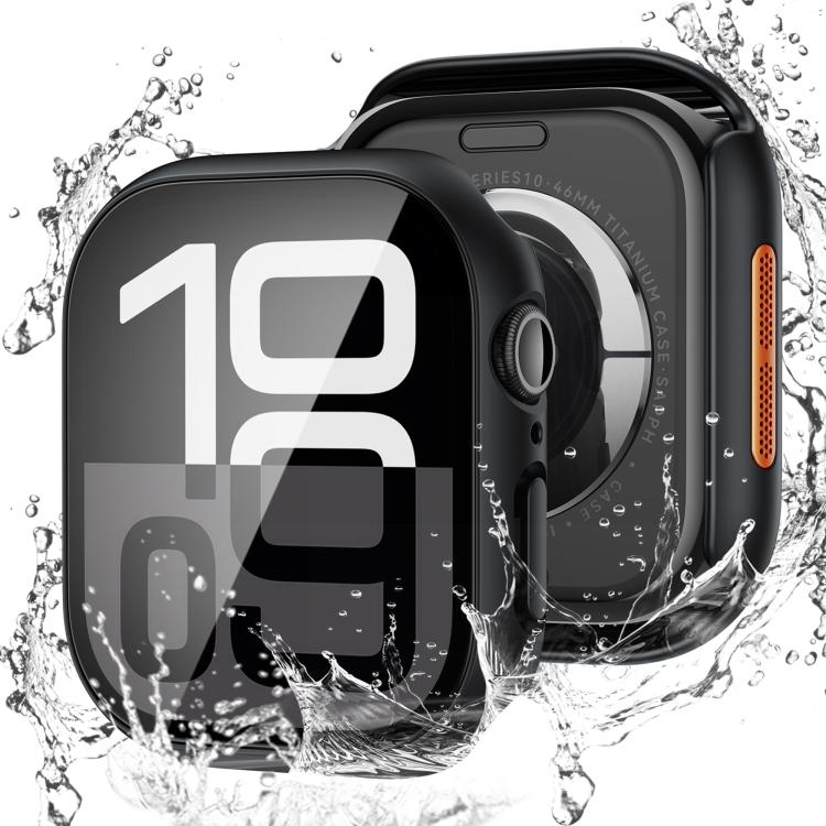 For Apple Watch Series 9 / 8 / 7 45mm Tempered Film Integrated PC Watch Protective Case