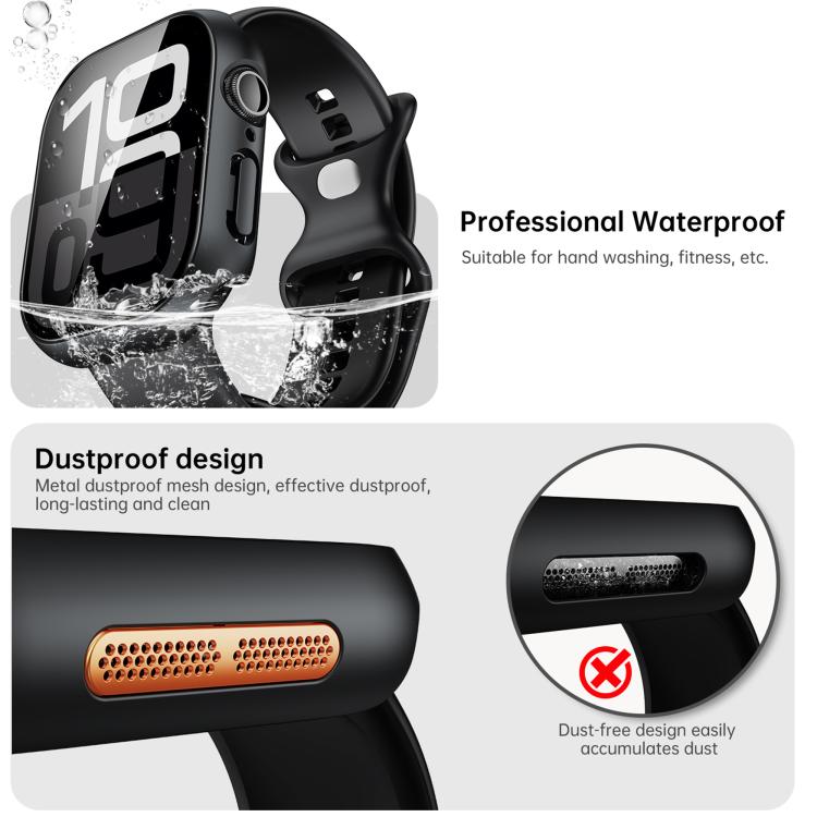 For Apple Watch Series 9 / 8 / 7 41mm Tempered Film Integrated PC Watch Protective Case