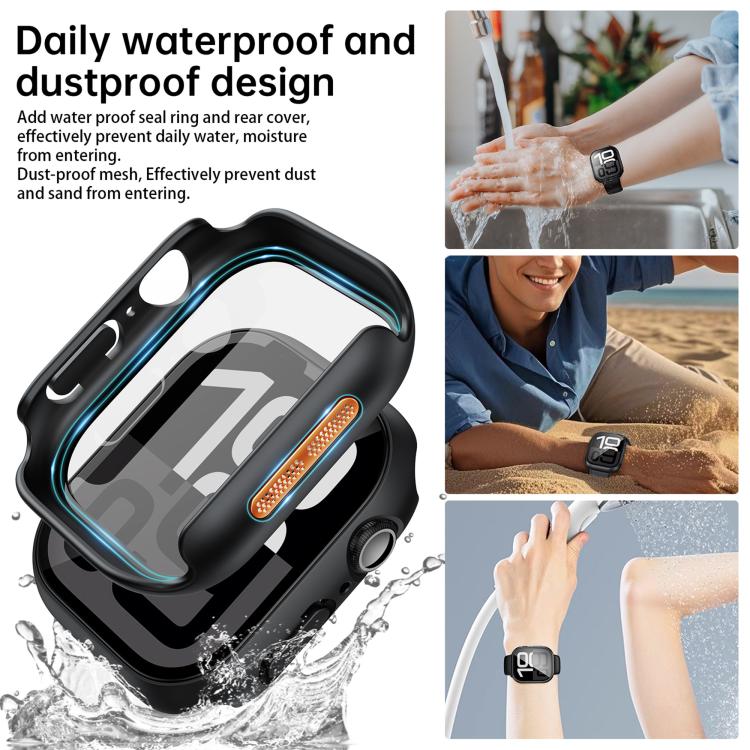 For Apple Watch Series 9 / 8 / 7 41mm Tempered Film Integrated PC Watch Protective Case