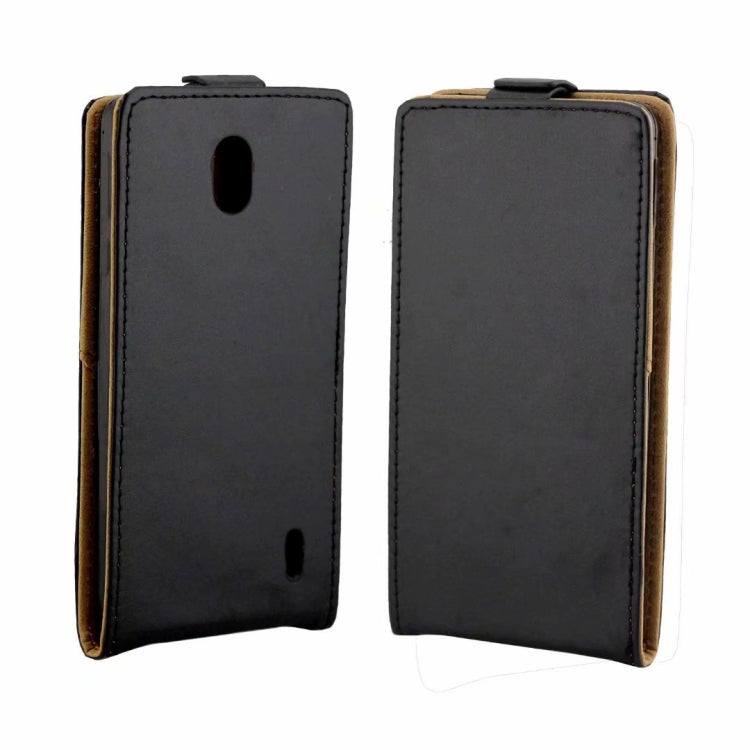 Business Style Vertical Flip TPU Leather Case  with Card Slot for Nokia 1Plus(black)