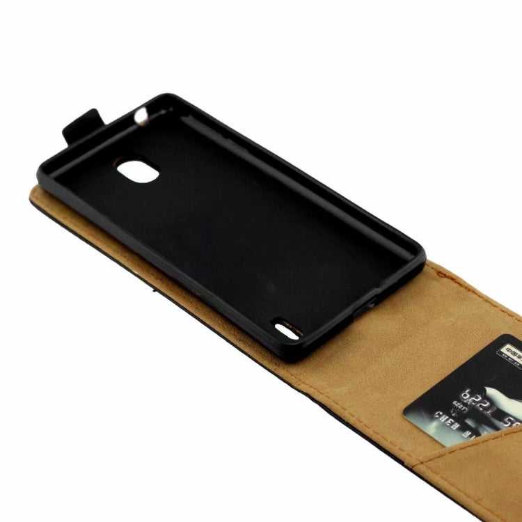 Business Style Vertical Flip TPU Leather Case  with Card Slot for Nokia 1Plus(black)