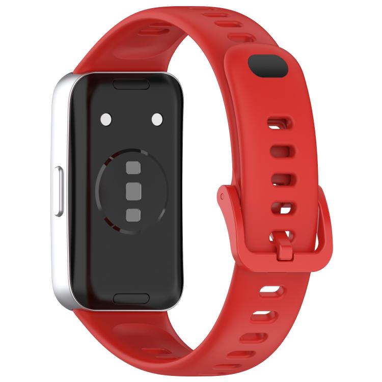 For Huawei Band 10 / 9 / 8 Metal Head Black Nail Button Glossy Silicone Watch Band