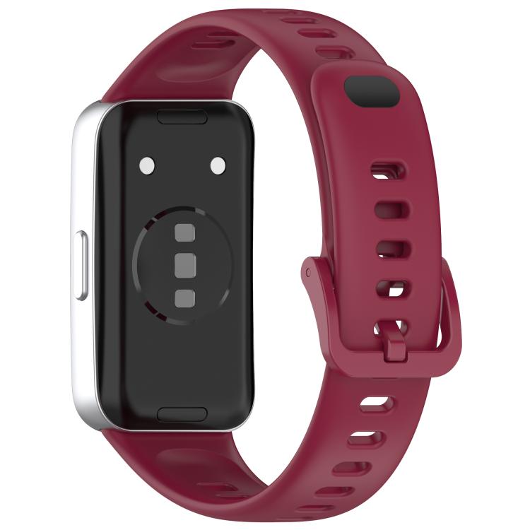 For Huawei Band 10 / 9 / 8 Metal Head Black Nail Button Glossy Silicone Watch Band