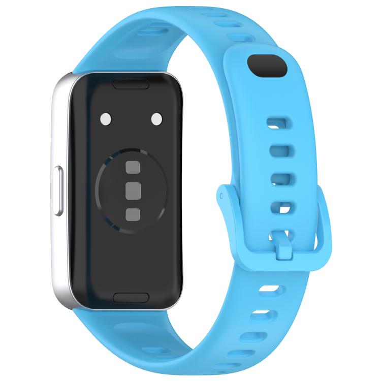 For Huawei Band 10 / 9 / 8 Metal Head Black Nail Button Glossy Silicone Watch Band