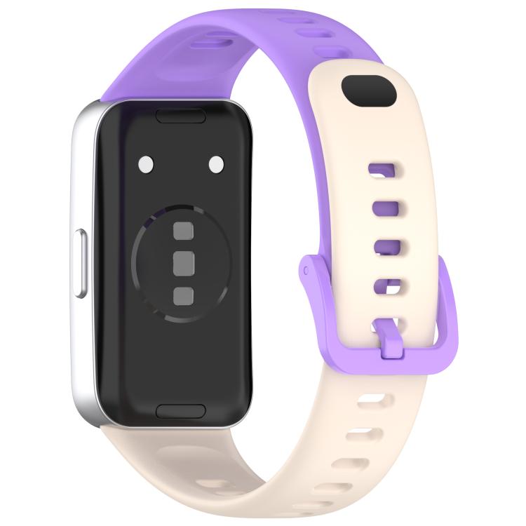 For Huawei Band 10 / 9 / 8 Metal Head Black Nail Button Glossy Silicone Watch Band