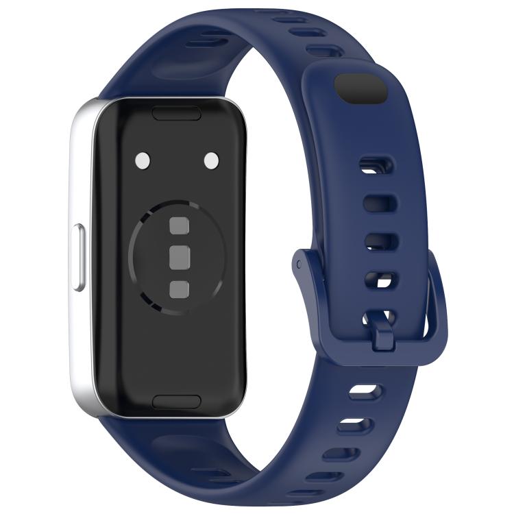 For Huawei Band 10 / 9 / 8 Metal Head Black Nail Button Glossy Silicone Watch Band