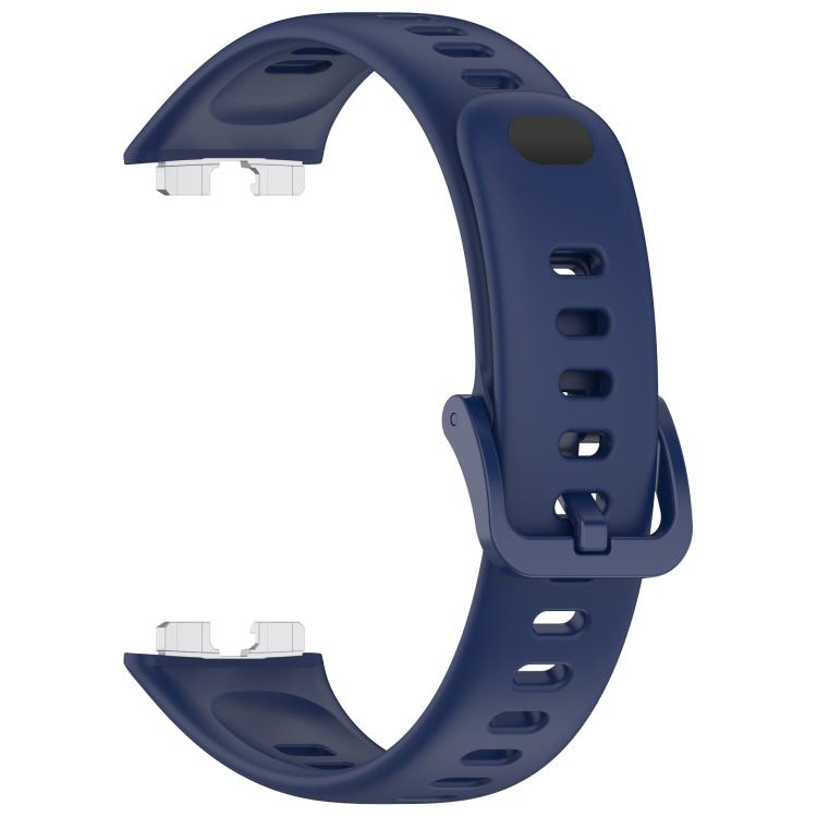 For Huawei Band 10 / 9 / 8 Metal Head Black Nail Button Glossy Silicone Watch Band