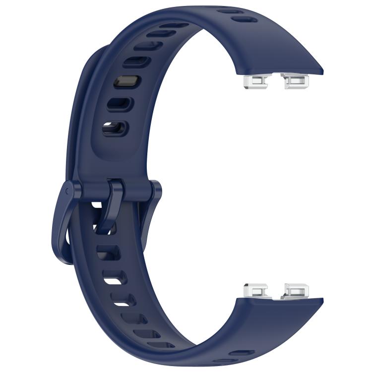 For Huawei Band 10 / 9 / 8 Metal Head Black Nail Button Glossy Silicone Watch Band