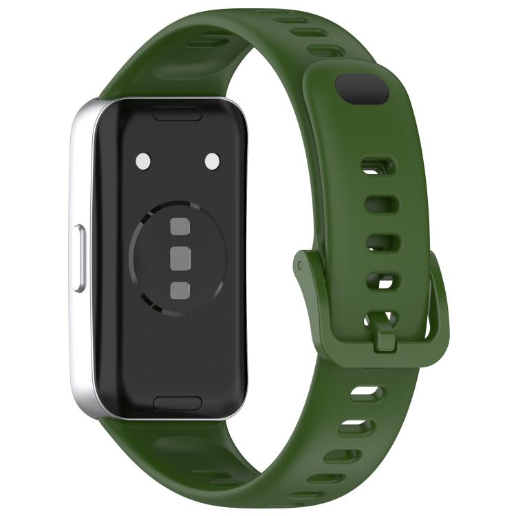 For Huawei Band 10 / 9 / 8 Metal Head Black Nail Button Glossy Silicone Watch Band