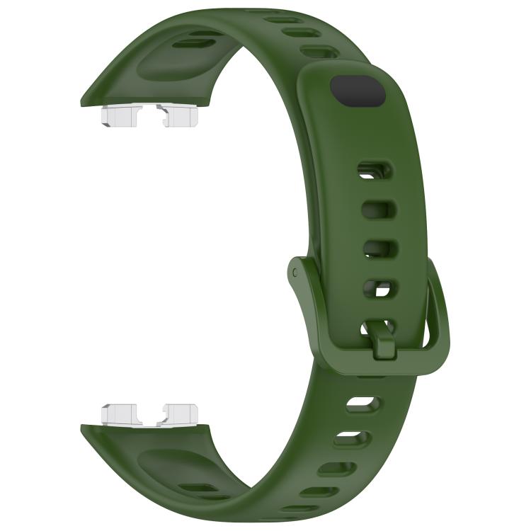 For Huawei Band 10 / 9 / 8 Metal Head Black Nail Button Glossy Silicone Watch Band
