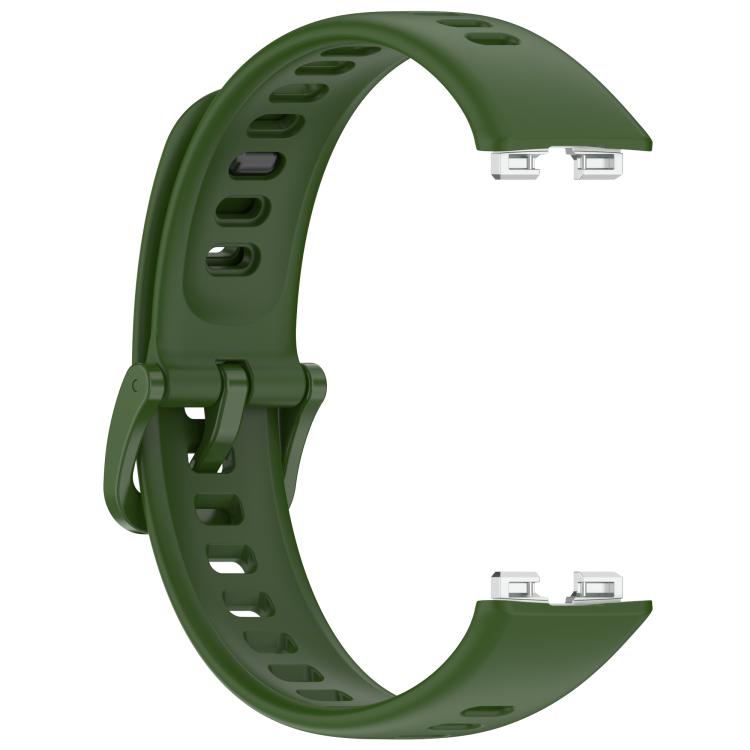 For Huawei Band 10 / 9 / 8 Metal Head Black Nail Button Glossy Silicone Watch Band