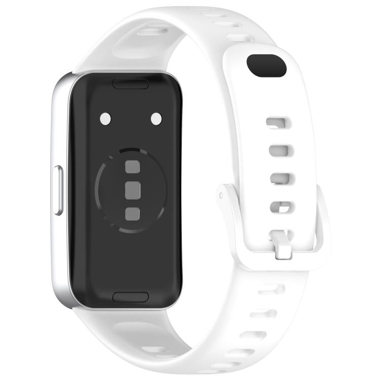 For Huawei Band 10 / 9 / 8 Metal Head Black Nail Button Glossy Silicone Watch Band