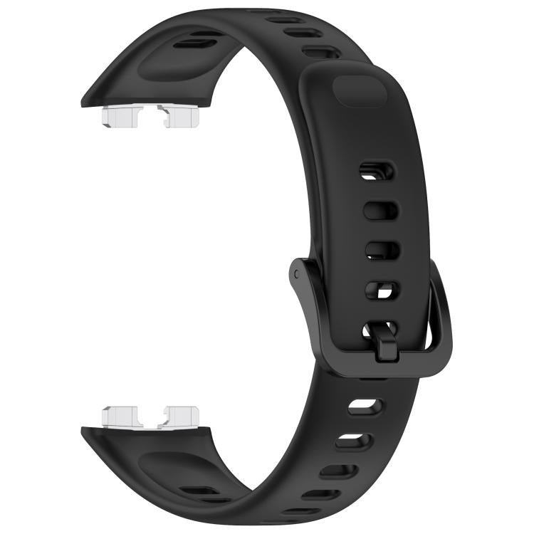 For Huawei Band 10 / 9 / 8 Metal Head Black Nail Button Glossy Silicone Watch Band