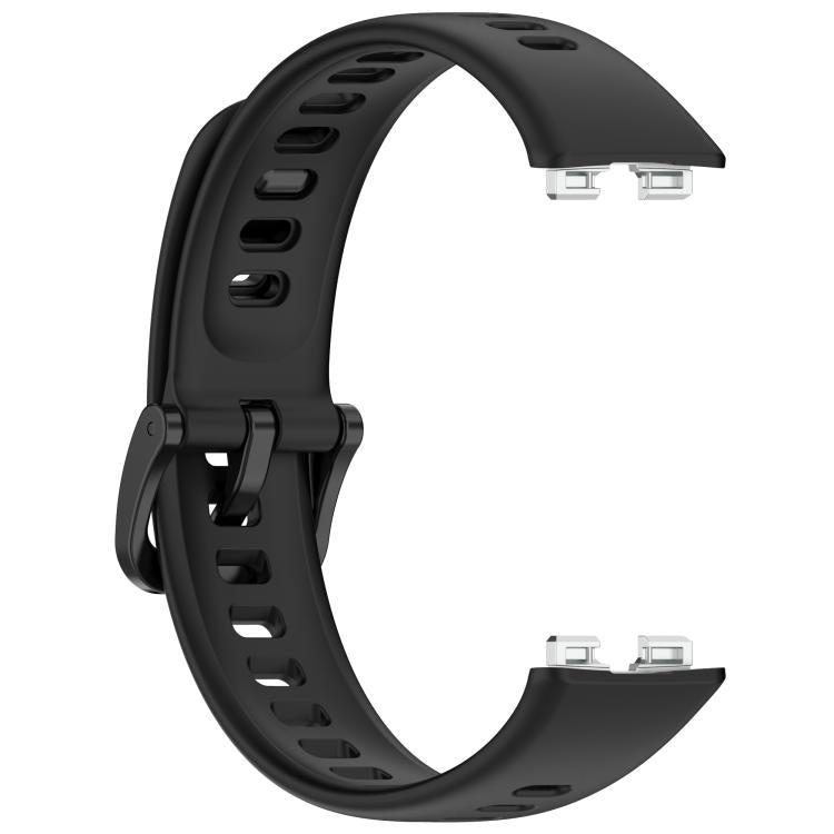 For Huawei Band 10 / 9 / 8 Metal Head Black Nail Button Glossy Silicone Watch Band