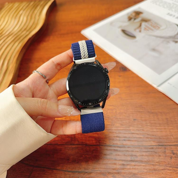 22mm Striped Magnetic Buckle Nylon Watch Band