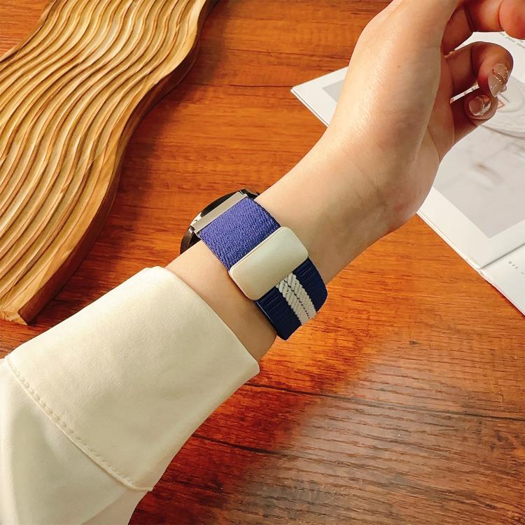 22mm Striped Magnetic Buckle Nylon Watch Band