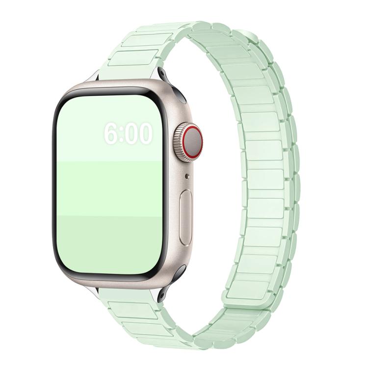 For Apple Watch 42mm / 41mm / 40mm / 38mm Tri-beads I-shaped Slim Magnetic Silicone Watch Band