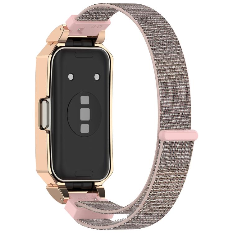 For Huawei Band 10 / 10 NFC / 9 / 9 NFC Watch Frame Integrated Nylon Loop Watch Band